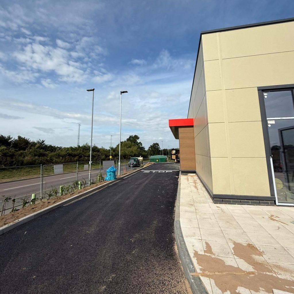 The outside of a commercial electrical project